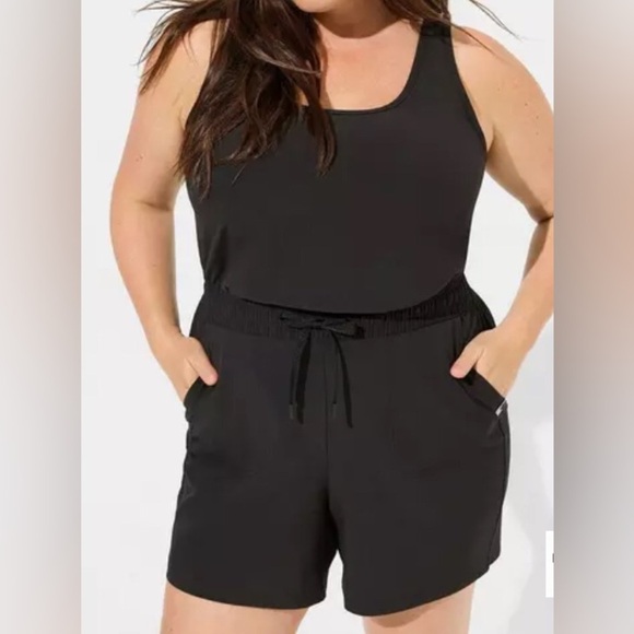 Torrid Stretch Woven Active Romper With Surplice Back Size Large NWT - Picture 1 of 5